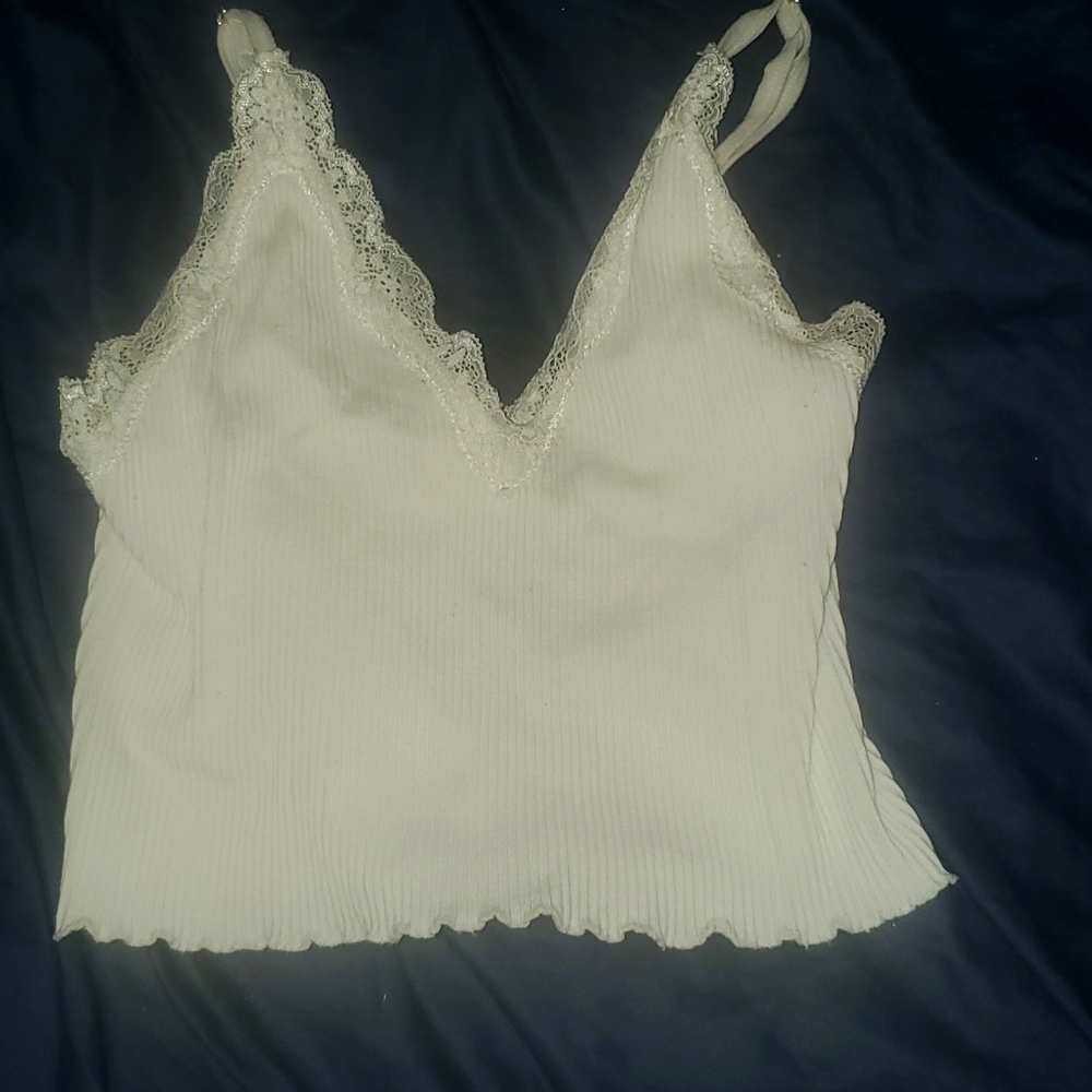 Forever21 white crop top size sm